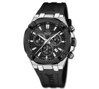 JAGUAR Swiss Made Reloj Hombre Analógico de Caucho Negro - Movimiento de Cuarzo - Cronógrafo - Calendario - Cristal Zafiro de Alta Resistencia - Resistente al Agua 10 ATM J1020/2 Diplomatic