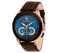 Reloj de Hombre MASERATI TRAGUARDO R8871612024 Chrono Cuero Brown Azul Sub 100mt