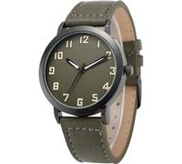 Reloj de hombre NUOVO con esfera grande blanca, números arábigos, correa negra, reloj de hombre, verde, Moderno