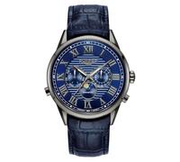 Roamer Reloj para hombre con esfera azul y correa de cuero azul 513821 44 45 05, azul, Standard Gents, Clásico