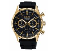 Reloj De Hombre Seiko Cronógrafo Negro/Dorado Chrono SSB446P1