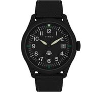 Timex Expedition North - Reloj de 43 mm para hombre, eco-friendly negro, correa de liberación rápida de dos piezas, esfera negra, caja negra TW2W23400