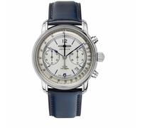 Reloj De Hombre Zeppelin 8614-1 Con Cronógrafo Y Correa De Cuero Azul