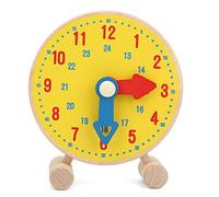 Reloj de Juguete para Niños Modelo de Reloj de Aprendizaje de Madera, Mejora el Reconocimiento del Tiempo y Las Habilidades Sociales, Educación Temprana, Material de Madera