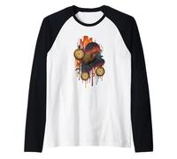 Reloj de Kiwi Surrealista Arte Cósmico Camiseta Manga Raglan