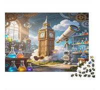 Reloj de Londres Puzzle de 1000 Piezas Laboratorio Científico Puzzle para Adultos Juego de Puzzle 1000 Piezas Relajante Enfoque Decoración Regalo Nan