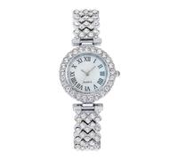 Reloj de lujo genérico de 0,05 kg con diamantes de imitación, Wristwatch for Women and Men, perfecto para Dorm, Fechado, Home, Hotel and Travel Stylish Timepiece., plateado, Se référer au descriptif