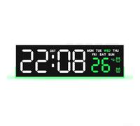 Reloj de luz nocturna LED con brillo suave, ajuste de brillo de tres niveles y pantalla de temperatura conmutable entre Celsius y Fahrenheit para un uso doméstico cómodo (verde)