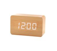 Reloj de madera con pantalla grande de cllock digital, 3 ajustes de alarma, modo de día de semana/fin de semana, relojes eléctricos hechos de madera para accesorio de mesita de noche, reloj