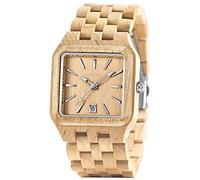 Reloj de madera de los hombres con esfera rectangular Relojes de madera Relojes de cuarzo para los hombres, marrón y amarillo (brown&yellow)