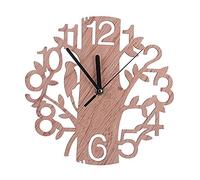 Reloj de Madera en Forma Arbol Creativo, Moderno Silencioso Sin Tictac Funciona con Pilas Diseño Números Arábigos Madera Colgante Arbol Forma Pájaro Pared Decorativo para Interior Jardín al Aire Libr