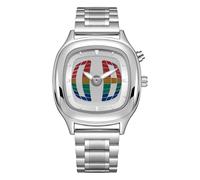 Reloj de mano, diseño cuadrado, material de metal y componentes electrónicos, reloj de pulsera para hombre, elegante reloj casual, innovación de uso durante todo el día, para el trabajo, negocios