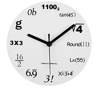 Reloj de matemáticas Timelike, reloj de pared único de diseño moderno, novedad, reloj de ecuaciones matemáticas: cada hora marcada por una ecuación matemática simple (20cm (8"))