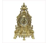 Reloj de mesa de latón macizo dorado, estilo francés, estilo barroco, altura: 42 cm, tiempo fundador, estilo Art Nouveau, estilo antiguo, latón 82103