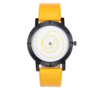 Reloj de moda de moda para mujer Pop Simple Estudiante Creativo Masculino y Femenino Pareja Simulación Reloj de Cuarzo, amarillo, 24