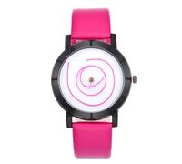 Reloj de moda de moda para mujer Pop Simple Estudiante Creativo Masculino y Femenino Pareja Simulación Reloj de Cuarzo, rosa roja, Correa