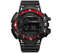 Reloj de moda para hombre, cuarzo, alarma, goma, fecha, digital, LED, reloj deportivo, teléfono, rosso, talla única, Pulsera