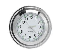Reloj de Motocicleta con Esfera de Manillar, Reloj del Manillar de la Motocicleta, Reloj de Montaje en Motocicleta Reloj Redondo Aluminio Impermeable Luminoso Universal para Manillar de 7/8(blanco)