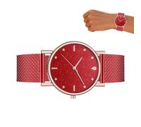 Reloj De Mujer - Correa De Malla Reluciente,Reloj Para Mujer Impermeable Con Correa De Malla Brillante,Para Desplazamientos, Banquete, Actividad Social, Viaje de Negocios, Exámenes, Madre, Novia, Adol