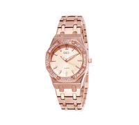 Reloj de mujer, exquisito, brillante, resistente al agua, de moda, con correa de acero, temperamento, reloj redondo decorativo, 1203#