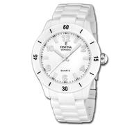 Festina Reloj Mujer Analógico de Acero Inoxidable de Cerámica Blanco - Movimiento de Cuarzo - Cristal Mineral de Alta Resistencia - Resistente al Agua 5 ATM F20720/1 - Ceramic