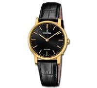 Festina Swiss Made Reloj Mujer Analógico de Cuero Negro - Movimiento de Cuarzo - Cristal de Zafiro de Alta Resistencia - Resistente al Agua 5 ATM - Elegante, Clásico y Vintage F20017/3