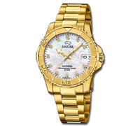 JAGUAR Reloj Mujer Analógico de Acero Inoxidable 316l Dorado - Movimiento de Cuarzo - Cristal de Zafiro de Alta Resistencia - Resistente al Agua 20 ATM - Calendario J898/1 - Couple Diver