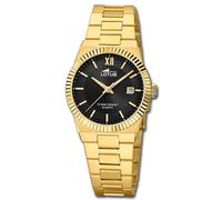 LOTUS Reloj Mujer Analógico de Acero Inoxidable 316l Dorado - Movimiento de Cuarzo - Cristal Mineral de Alta Resistencia - Resistente al Agua 10 ATM - Calendario - Special Prices 18840/3