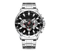 Reloj de Negocios, cronógrafo para Hombre, Correa mecánica clásica, Elegante Reloj para Negocios, Profesores y Profesionales, Accesorios Elegantes para Todos los Hombres., y Negro, Refer to
