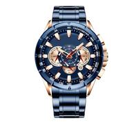 Reloj de negocios | Cronógrafo para hombres | Banda mecánica clásica | Elegante reloj para negocios, profesores y profesionales | elegante para todos los hombres., dorado, riferimento alla descrizione