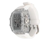 Reloj de Negocios Transparente, Prueba de Agua a Prueba de Agua Modo Transparente Vigilamiento para Boda (Banda Blanca)