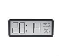Reloj de pantalla LCD que ofrece lecturas de hora, fecha, humedad y temperatura, para colgar en la pared o escritorio (negro)