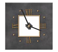 Reloj de Pared - 30X30 cm - Mecanismo silencioso - Esfera de Madera revestida en Papel Laminado Opaco Impreso - Ideal para el salón, la Cocina, la Oficina