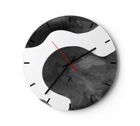 Reloj de Pared 30x30cm Reloj de Vidrio Abstracción Forma Figura Silencioso