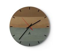 Reloj de Pared 30x30cm Reloj de Vidrio abstracción oro verde Silencioso