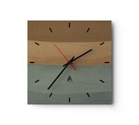 Reloj de Pared 30x30cm Reloj de Vidrio abstracción oro verde Silencioso