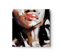 Reloj de Pared 30x30cm Reloj de Vidrio Aceite Boca Mujer Silencioso Decorativo