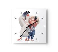 Reloj de Pared 30x30cm Reloj de Vidrio Albatros Niño Imagen Silencioso