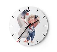 Reloj de Pared 30x30cm Reloj de Vidrio Albatros Niño Imagen Silencioso