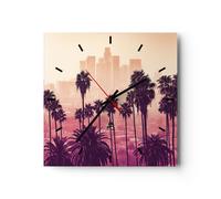 Reloj de Pared 30x30cm Reloj de Vidrio Alce Ángeles Palmeras Silencioso
