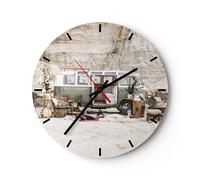 Reloj de Pared 30x30cm Reloj de Vidrio Autocaravana Boho Muebles Silencioso