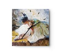 Reloj de Pared 30x30cm Reloj de Vidrio Bailarina Chica Aceite Silencioso