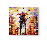 Reloj de Pared 30x30cm Reloj de Vidrio caminar amantes Silencioso Decorativo