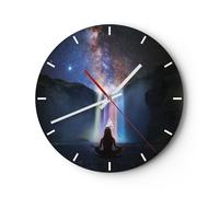 Reloj de Pared 30x30cm Reloj de Vidrio Cascada Las Estrellas Meditación