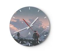 Reloj de Pared 30x30cm Reloj de Vidrio cosmos planeta Silencioso Decorativo