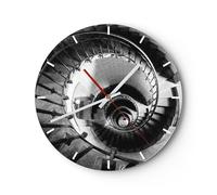 Reloj de Pared 30x30cm Reloj de Vidrio Escaleras Espiral Perspectiva Silencioso