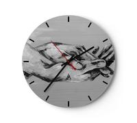 Reloj de Pared 30x30cm Reloj de Vidrio Escrito A Mano Manos Blanco Y Negro