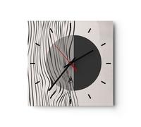 Reloj de Pared 30x30cm Reloj de Vidrio Figuras Formas Geometría Silencioso