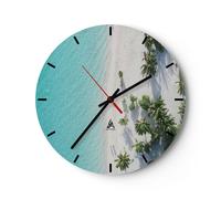 Reloj de Pared 30x30cm Reloj de Vidrio Fotografía Aérea Celestial Playa