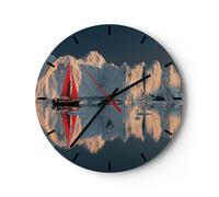Reloj de Pared 30x30cm Reloj de Vidrio Glaciar Océano Groenlandia Silencioso
